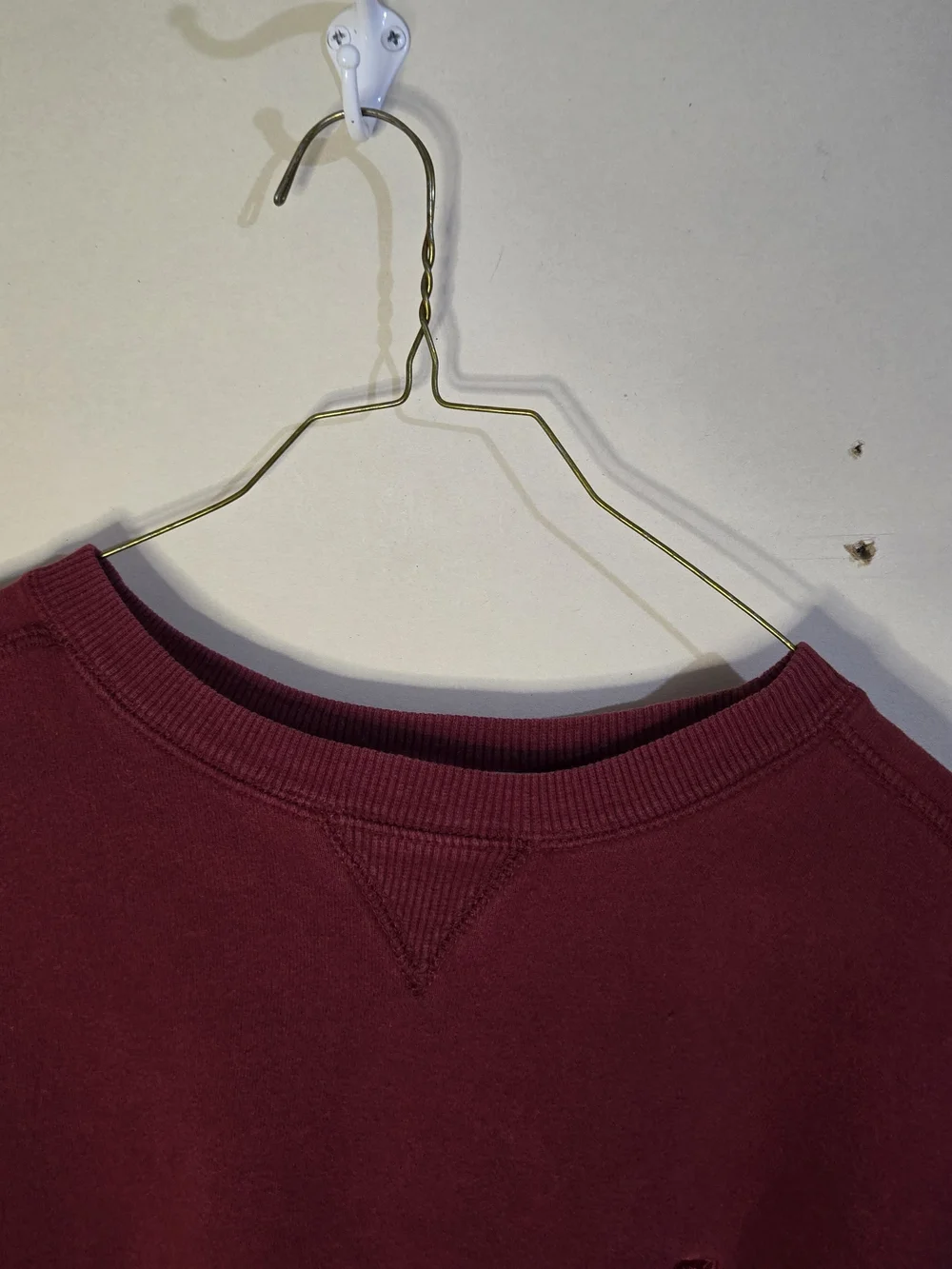 Starter Men's XL Burgundy Crew Neck Fleece Pullover Sweatshirt Embroidered Logo